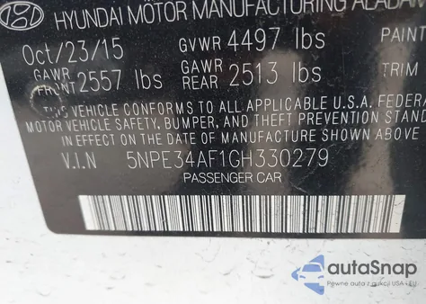 2016 Hyundai Sonata Limited из США, поврежденный, VIN 5NPE34AF1GH330279